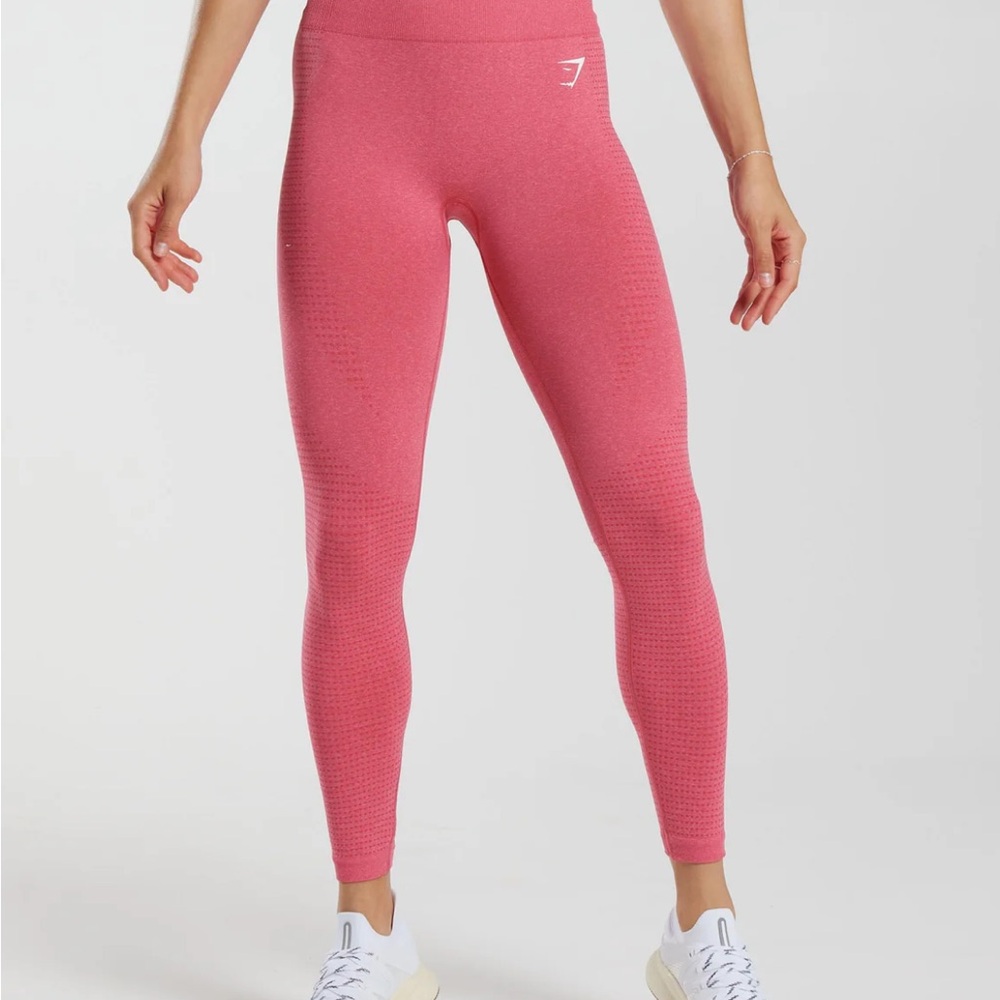 GYMSHARK - Vital Seamless 2.0 High-Waist Leggings - Small Body Fit - Red/Coral